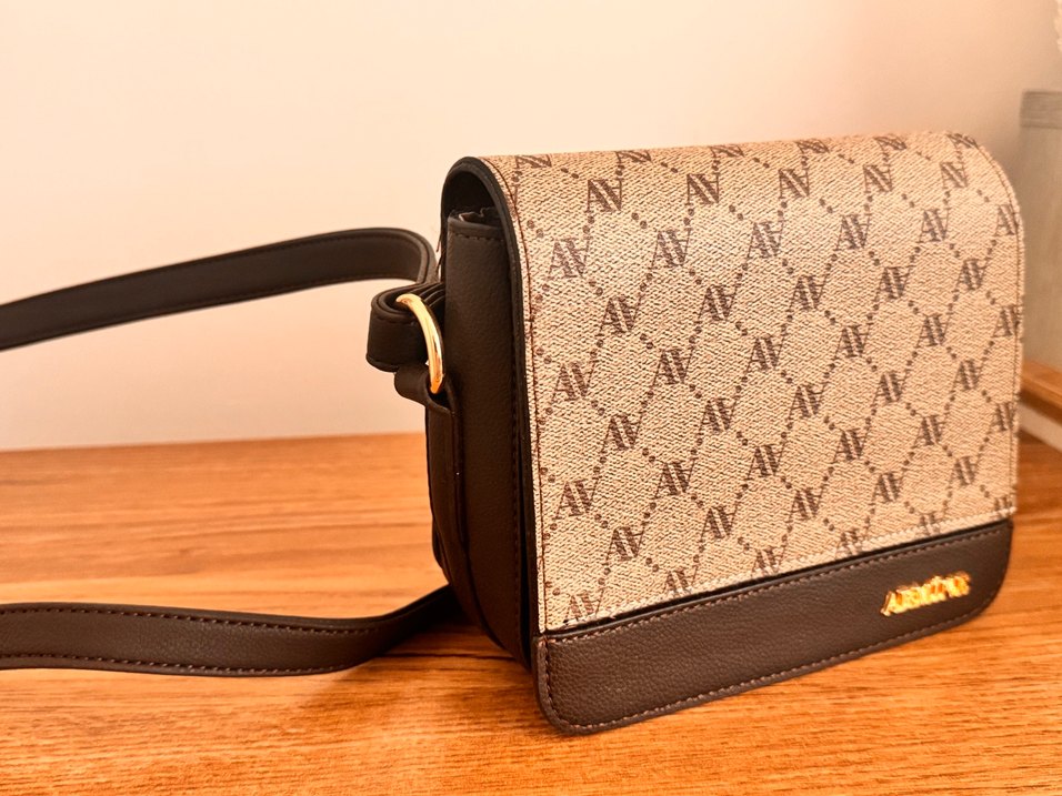 Kahverengi Baskılı Deri Kadın Çanta - Görsel 3