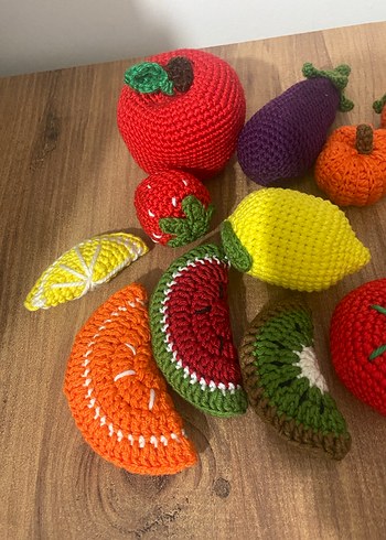 El Yapımı Renkli Örgü Meyve ve Sebzeler - Görsel 2