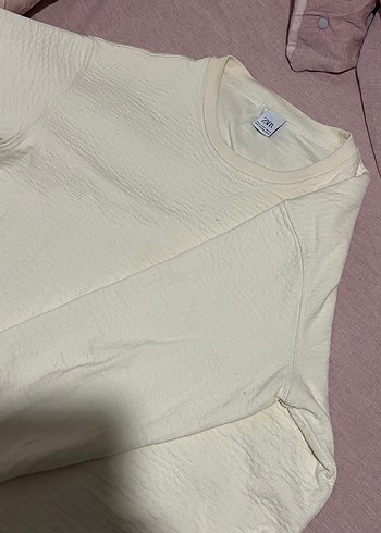 ZARA Bej rengi erkek sweatshirt - Görsel 4