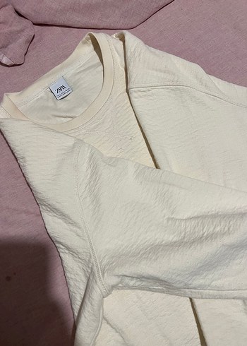 ZARA Bej rengi erkek sweatshirt - Görsel 2