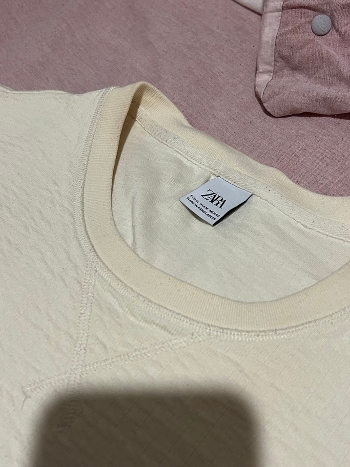 ZARA Bej rengi erkek sweatshirt - Görsel 3