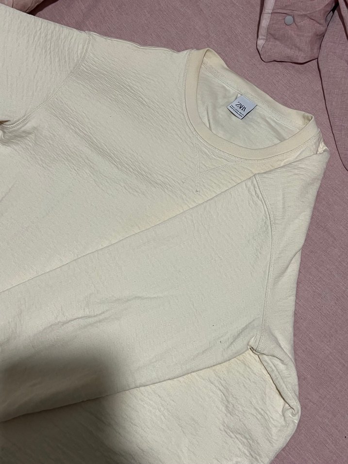 ZARA Bej rengi erkek sweatshirt - Görsel 4