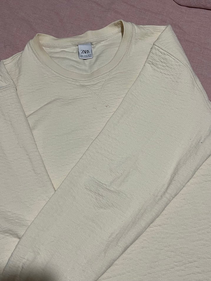 ZARA Bej rengi erkek sweatshirt - Görsel 5