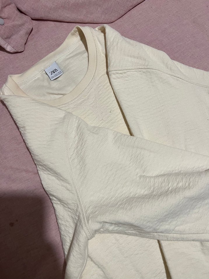 ZARA Bej rengi erkek sweatshirt - Görsel 2