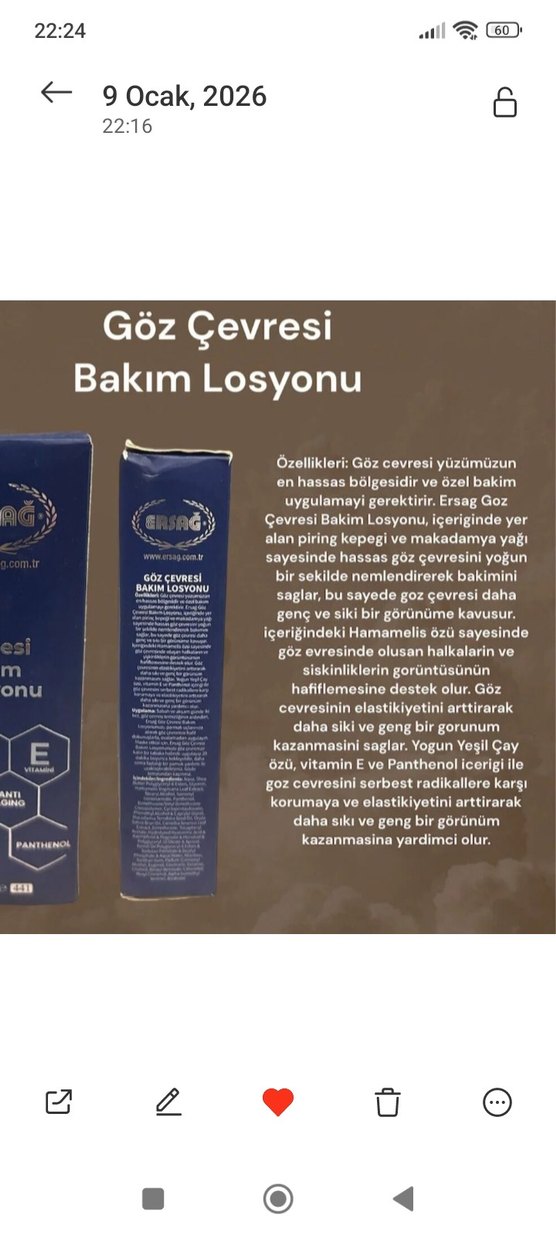 Ersag Göz Çevresi Bakım Losyonu 50ml - Görsel 4