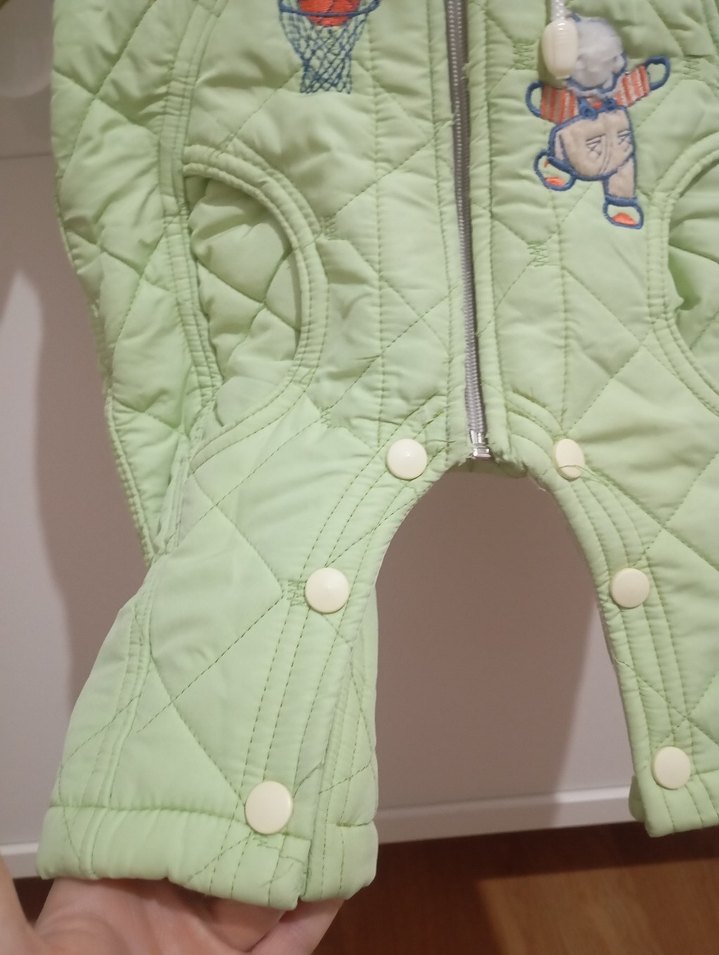 Kapüşonlu, Fermuarlı Bebek Kız Tulumu - Görsel 4