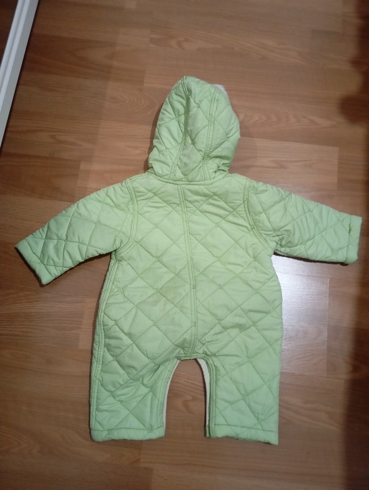 Kapüşonlu, Fermuarlı Bebek Kız Tulumu - Görsel 2