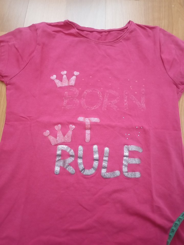 Pembe Kız Çocuk Baskılı Kısa Kollu Tişört - Görsel 2