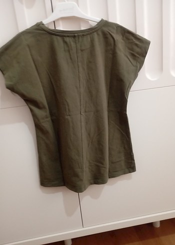 Kız Çocuk Payetli Haki Tişört - Görsel 2