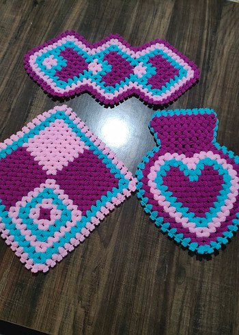 Renkli El Örgüsü banyo lifleri  - Görsel 2