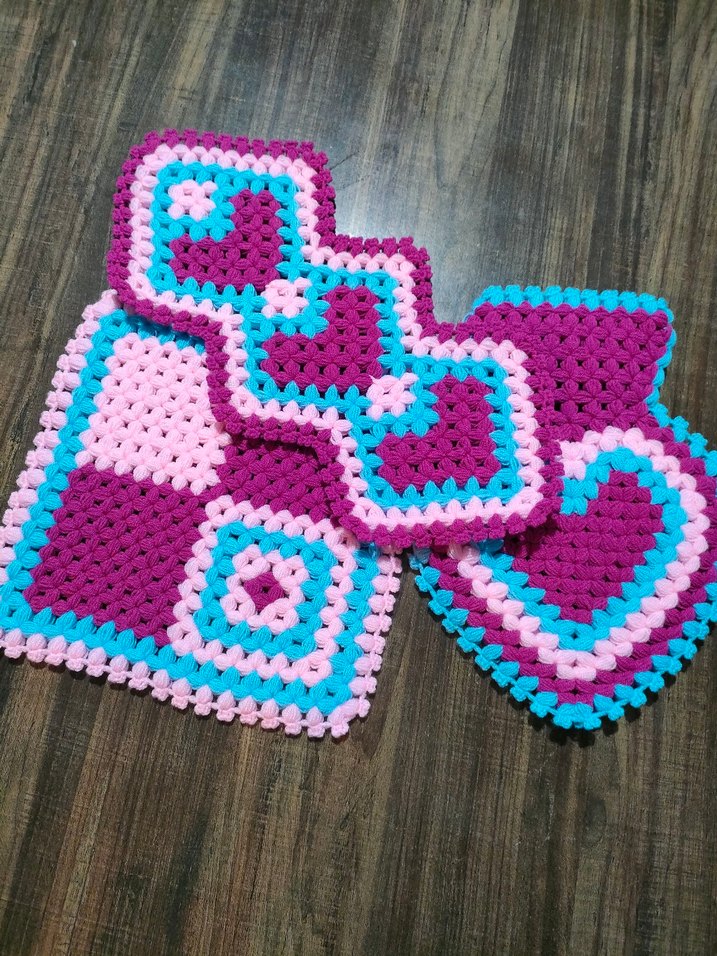 Renkli El Örgüsü banyo lifleri  - Görsel 3