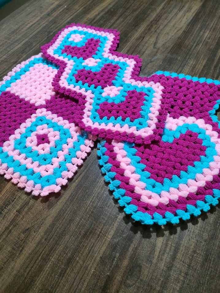 Renkli El Örgüsü banyo lifleri  - Görsel 4