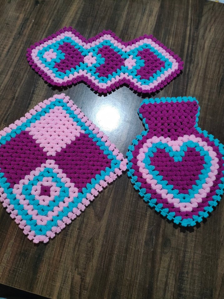 Renkli El Örgüsü banyo lifleri  - Görsel 2