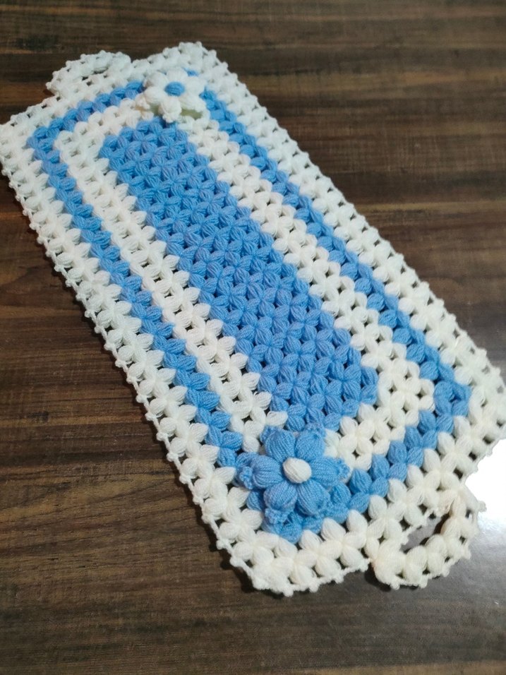 Mavi El Yapımı Banyo lif seti - Görsel 5