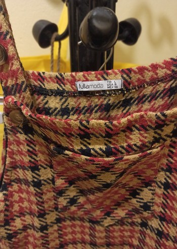 Kahverengi Ekoseli salopet - Görsel 2