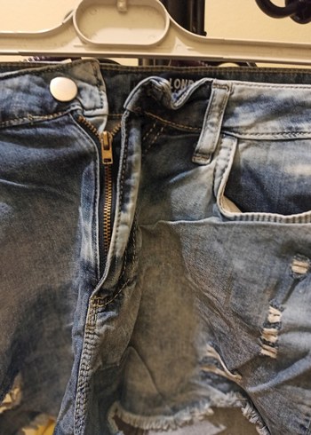 Kadın Mavi Denim Mini Şort - Görsel 2