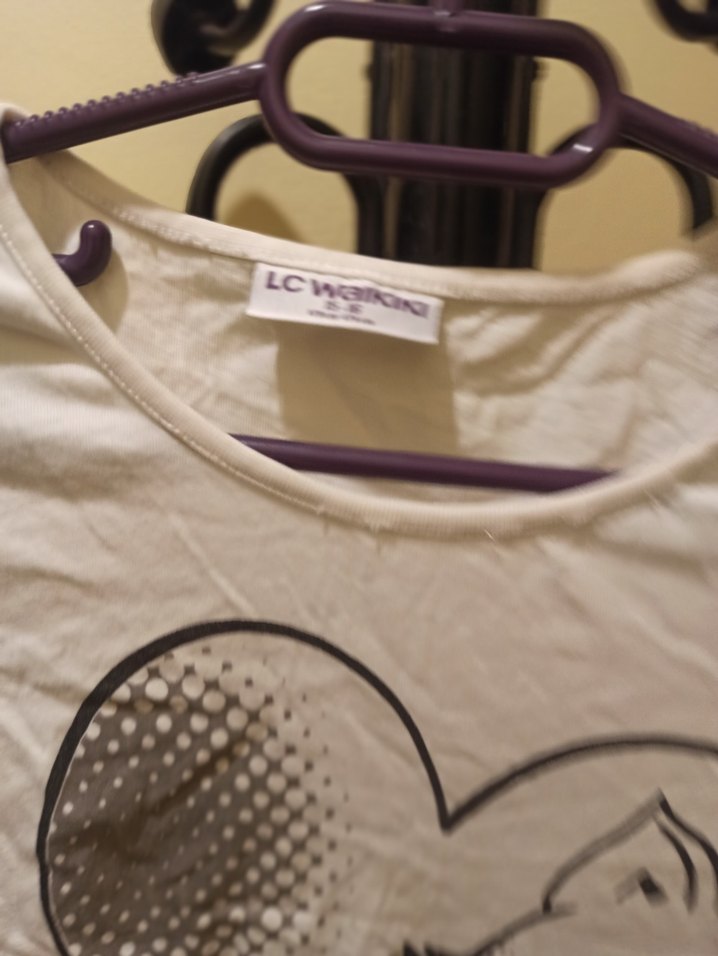 Kız Çocuk Beyaz Baskılı Kısa Kollu Tişört - Görsel 2