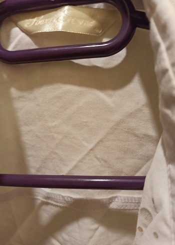 Düğmeli Beyaz Pamuklu Uzun Kollu Gömlek - Görsel 4