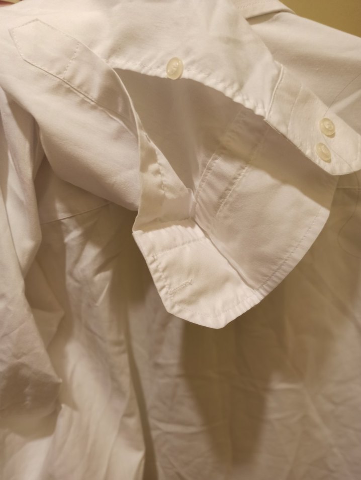 Beyaz Uzun Kollu Keten Erkek Gömlek - Görsel 5