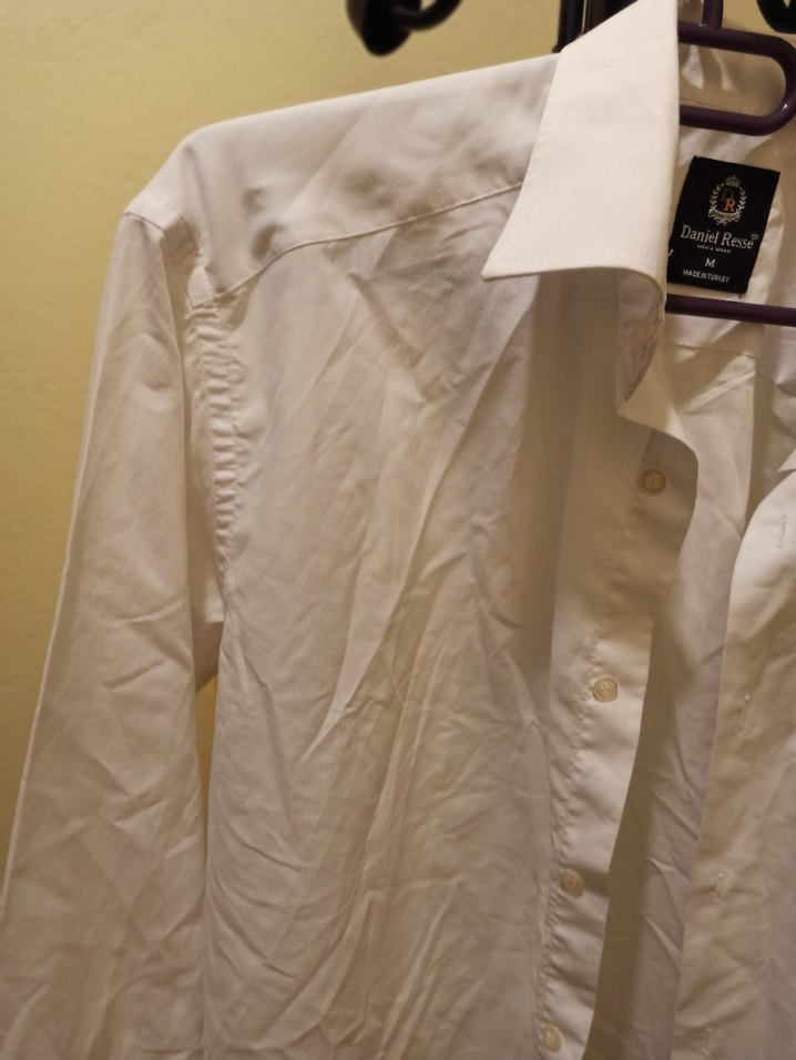 Beyaz Uzun Kollu Keten Erkek Gömlek - Görsel 3