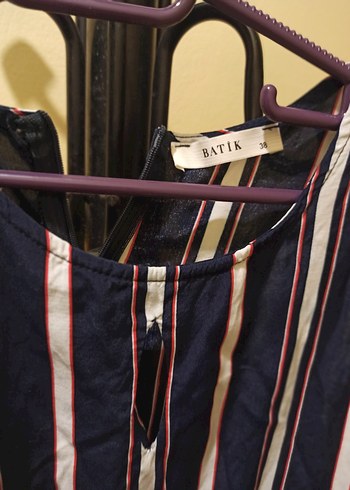 Kadın Çok Renkli Çizgili Uzun Tulum - Görsel 4