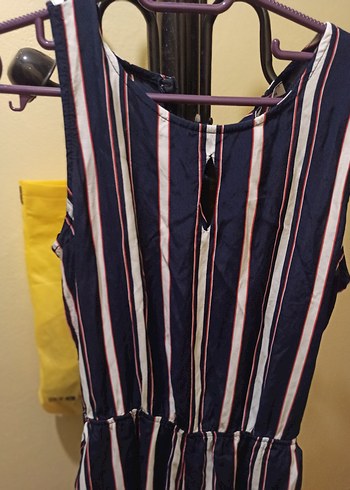 Kadın Çok Renkli Çizgili Uzun Tulum - Görsel 3