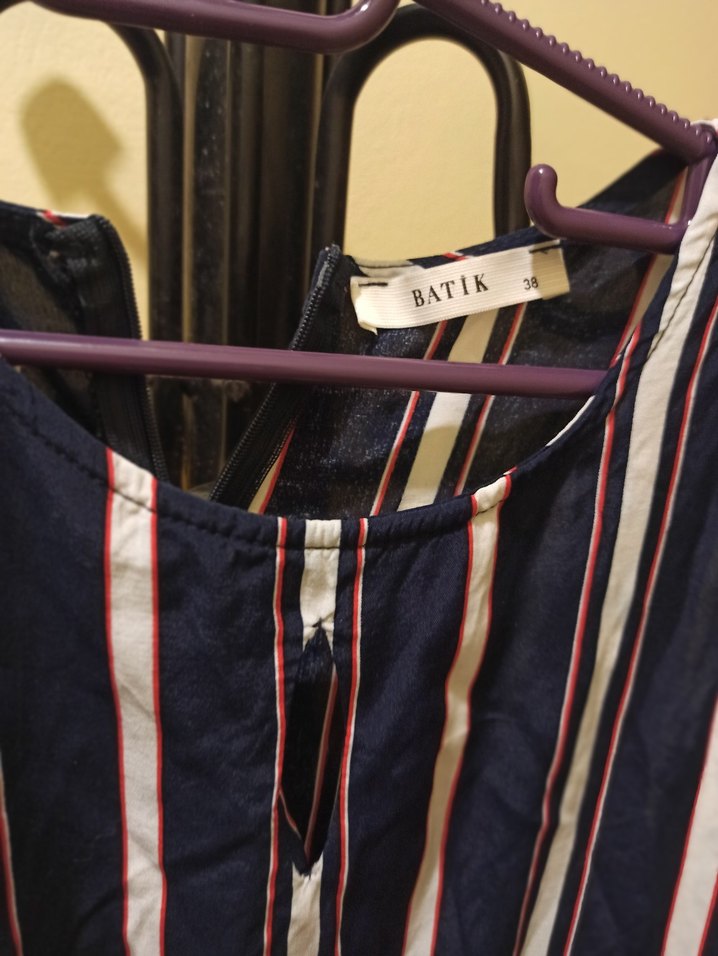 Kadın Çok Renkli Çizgili Uzun Tulum - Görsel 4