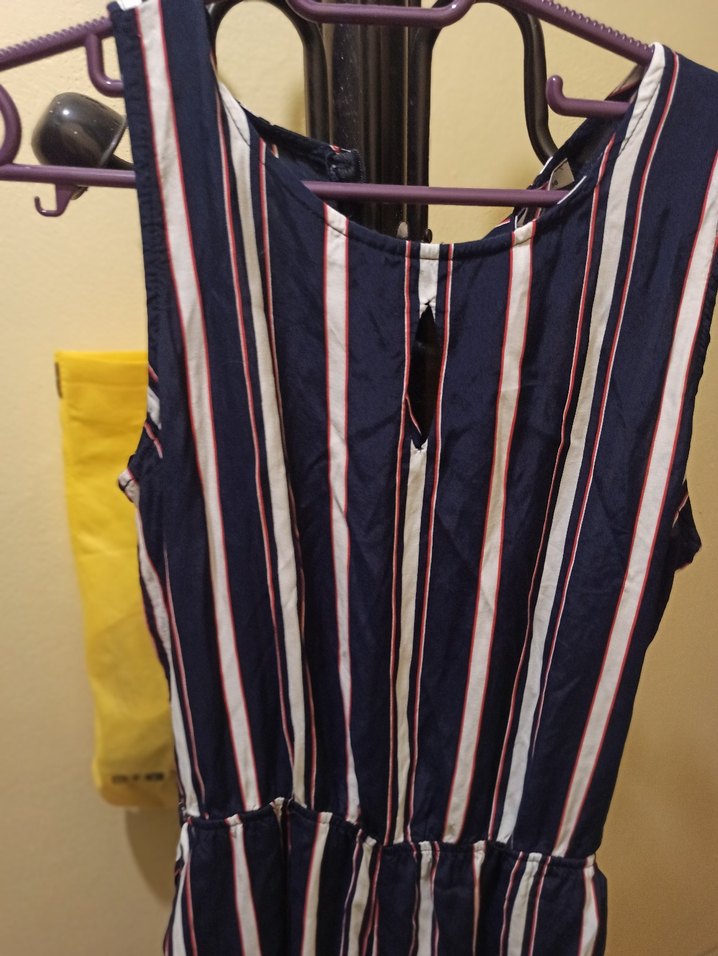 Kadın Çok Renkli Çizgili Uzun Tulum - Görsel 3