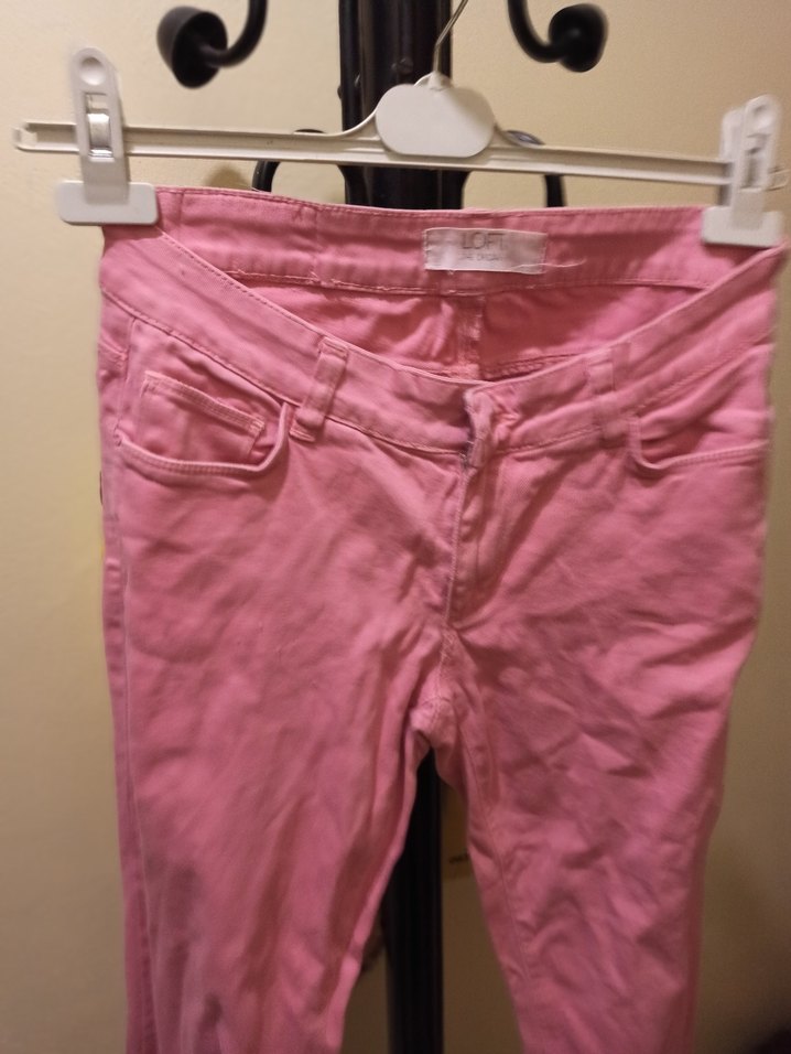 Pembe Düğmeli Kadın Midi Kumaş Pantolon - Görsel 2