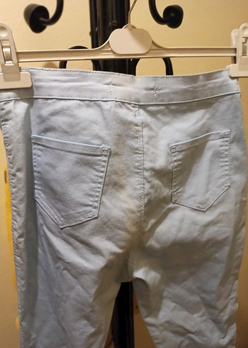 Kadın mavi Midi Denim Kot Pantolon - Görsel 3