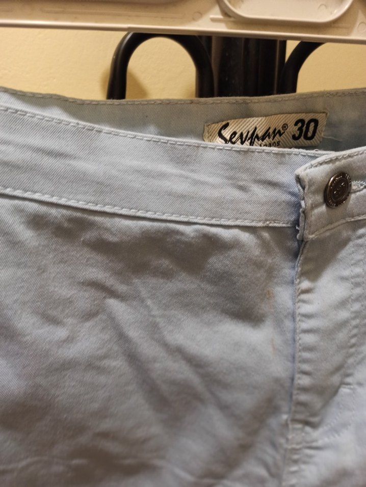 Kadın mavi Midi Denim Kot Pantolon - Görsel 2