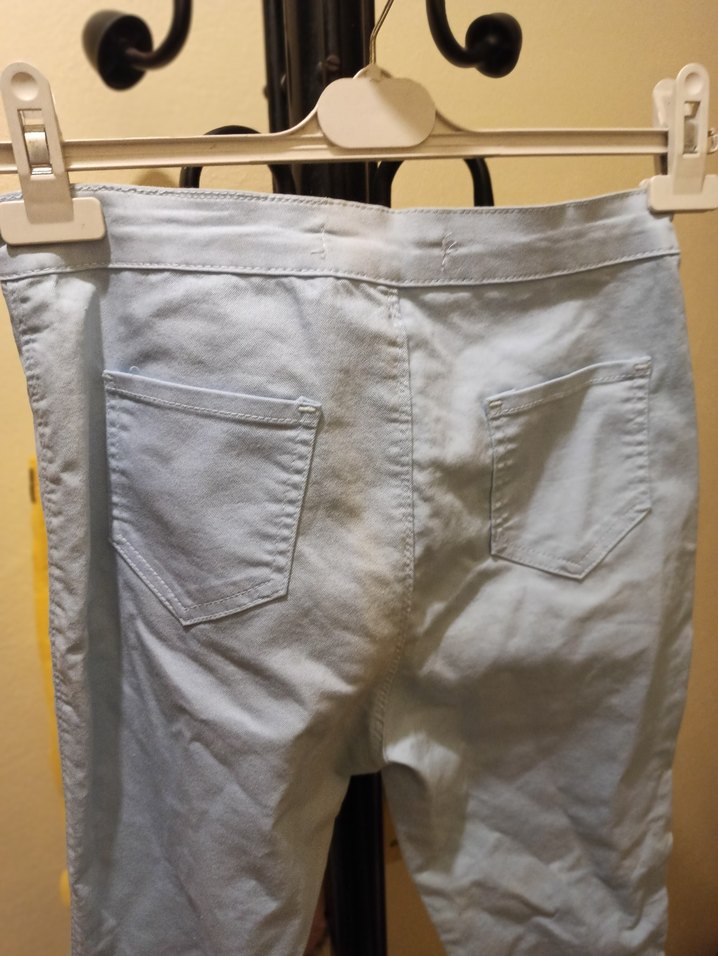 Kadın mavi Midi Denim Kot Pantolon - Görsel 3