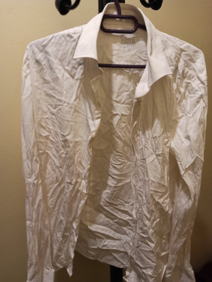 Beyaz Keten Erkek Gömlek - Görsel 2