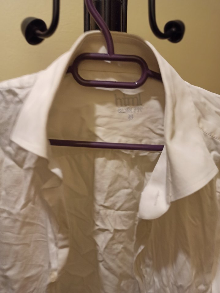 Beyaz Keten Erkek Gömlek - Görsel 3