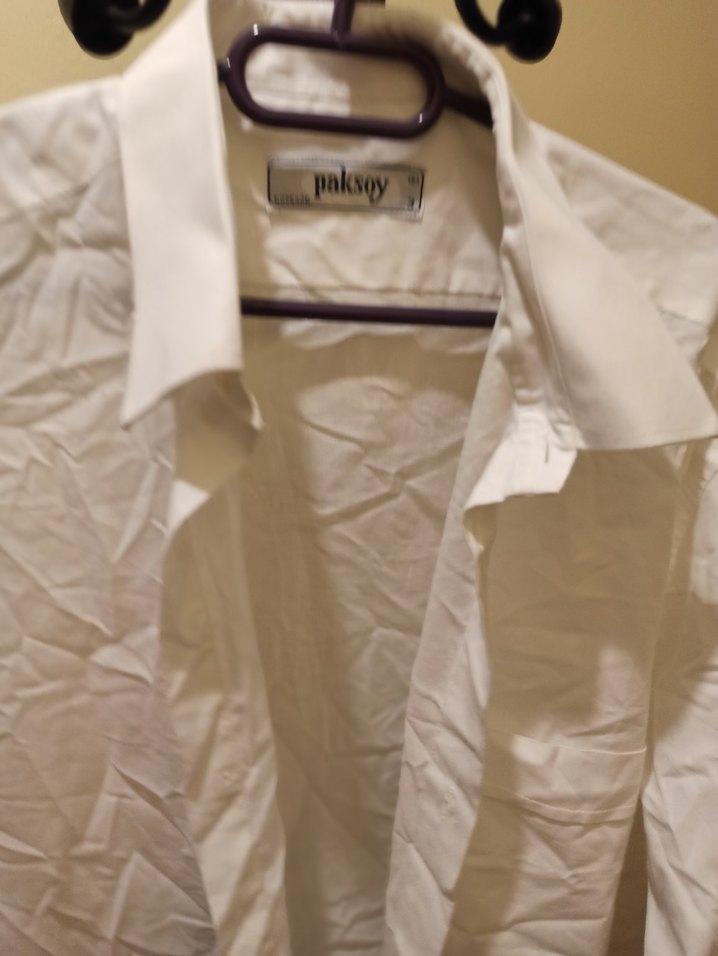 Beyaz Keten Erkek Gömlek - Görsel 2