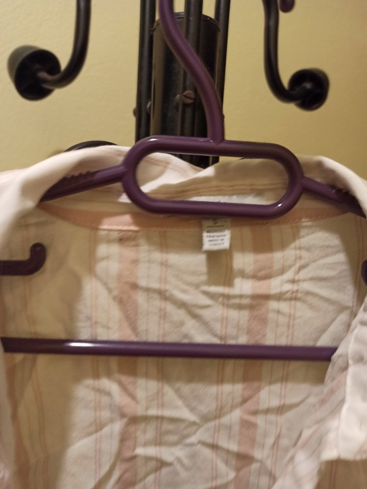 pudra pembe beyaz Kadın Keten Gömlek - Görsel 3