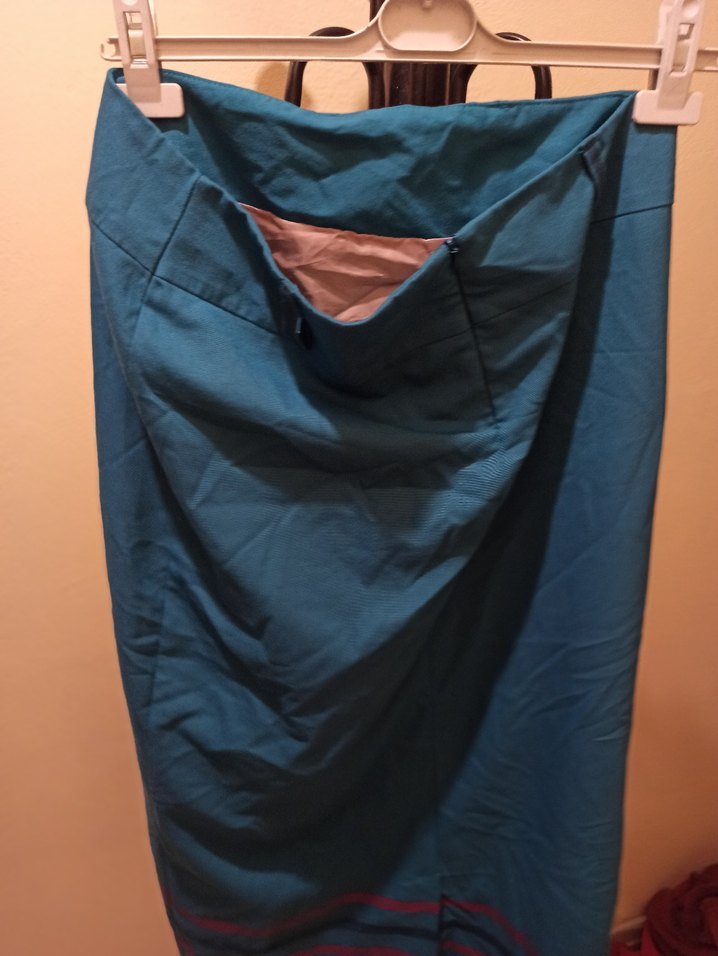 Kadın Lacivert Uzun Drapeli Etek - Görsel 3