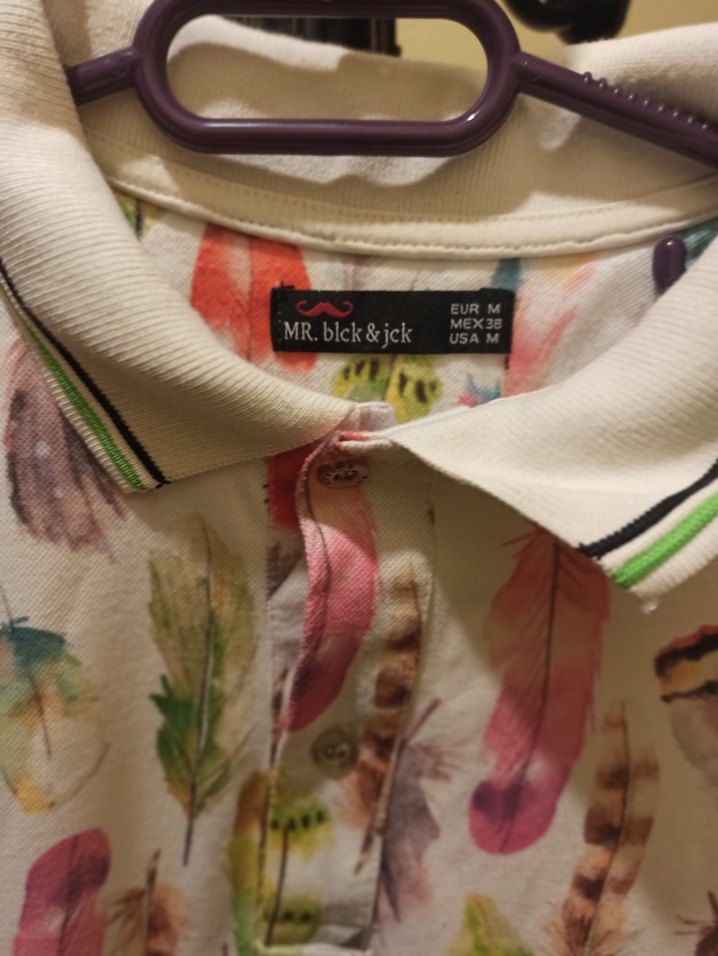 Renkli Tüy Desenli Erkek Polo Tişört - Görsel 2