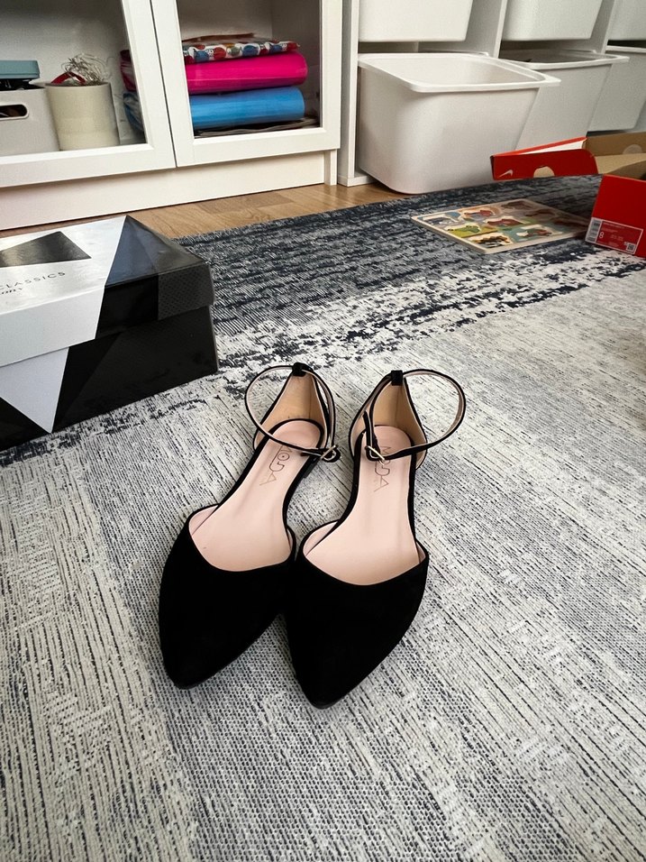 Tokalı Siyah Stiletto Kadın Babet - Görsel 2