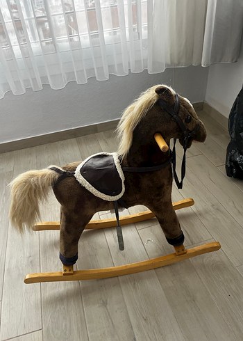 Kahverengi Ahşap Sallanan At Oyuncağı - Görsel 2