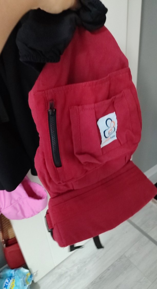 Koyu Kırmızı Bebek Taşıyıcı - Görsel 4