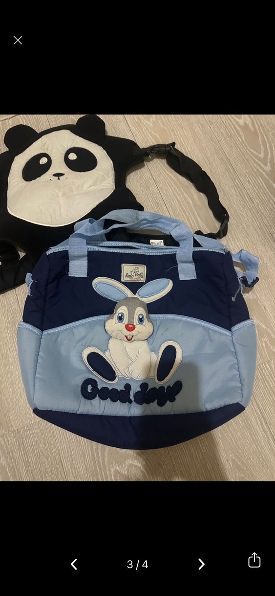 Panda Desenli Siyah Bebek Taşıyıcı - Görsel 3