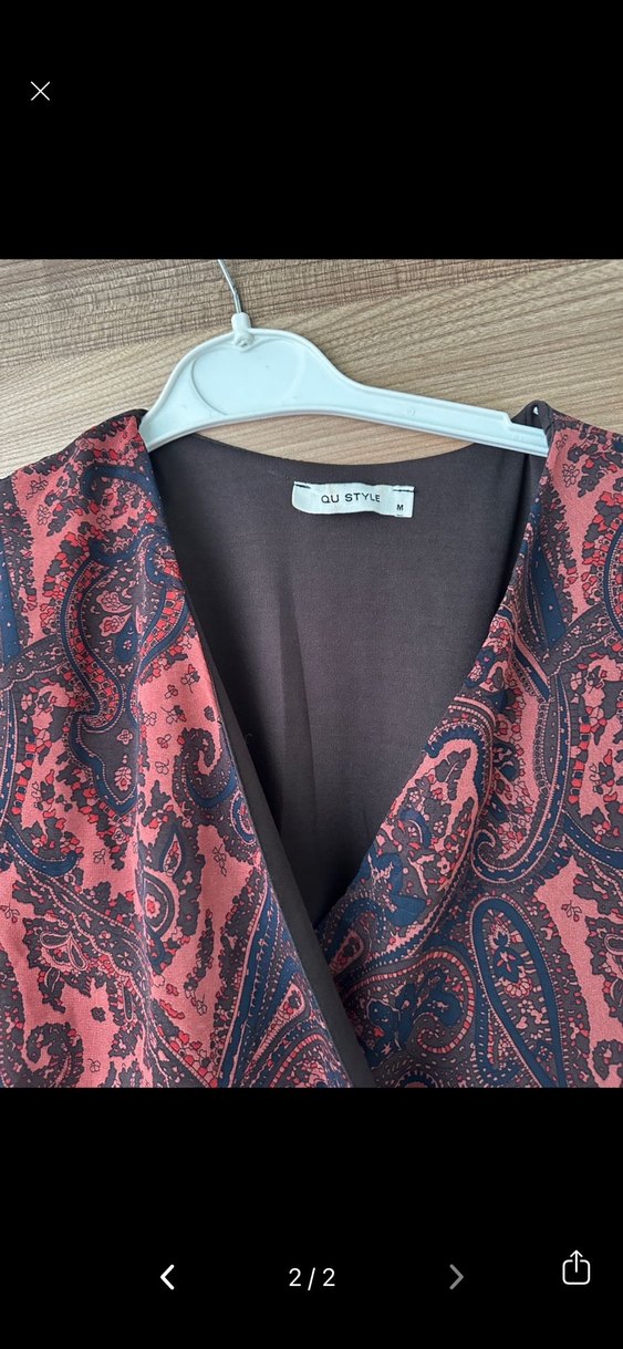 Uzun Kollu Mini Bohem Elbise - Görsel 2