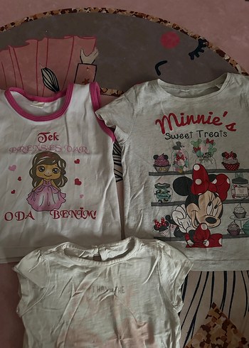 Beyaz Kız Çocuk Baskılı Kısa Kollu Tişörtler - Görsel 2