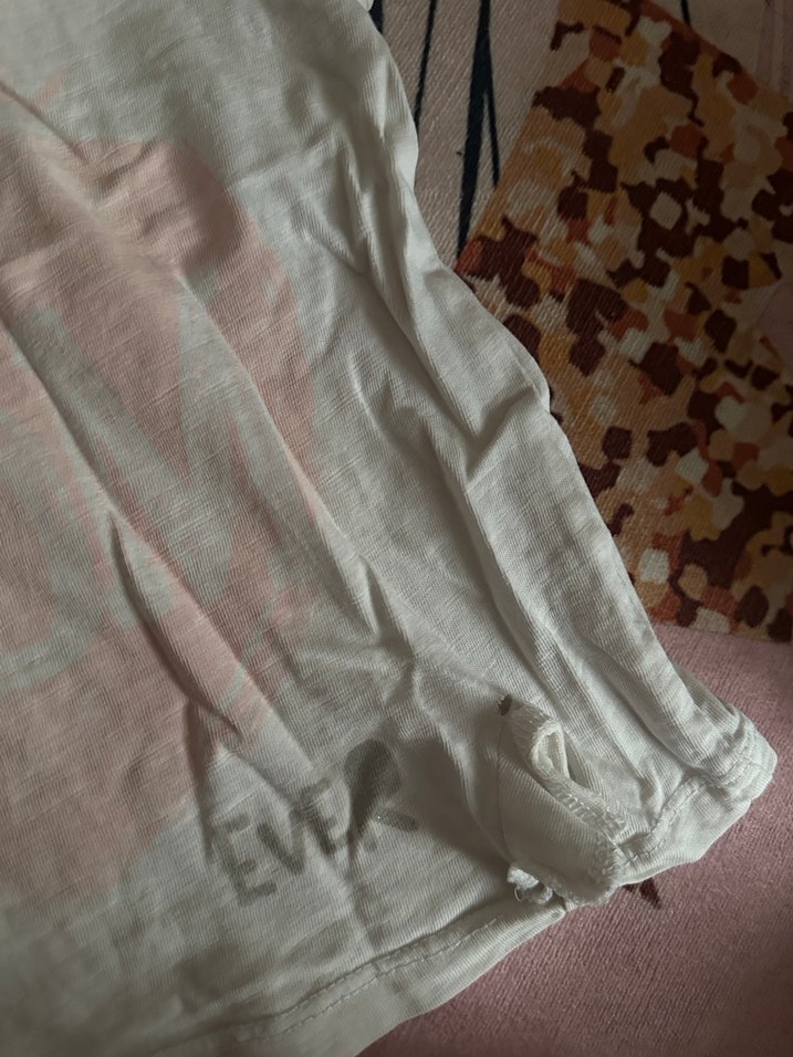 Beyaz Kız Çocuk Baskılı Kısa Kollu Tişörtler - Görsel 3