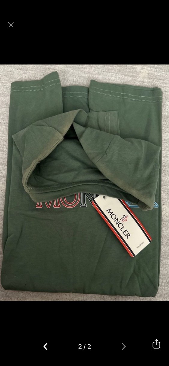 Moncler Gri Baskılı Erkek Tişört - Görsel 2