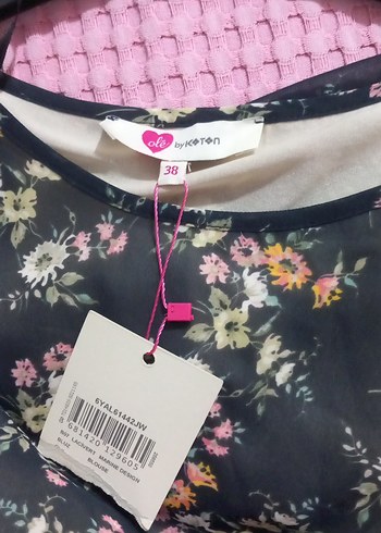 Yeşil Çiçekli Bohem Salaş Bluz - Görsel 3