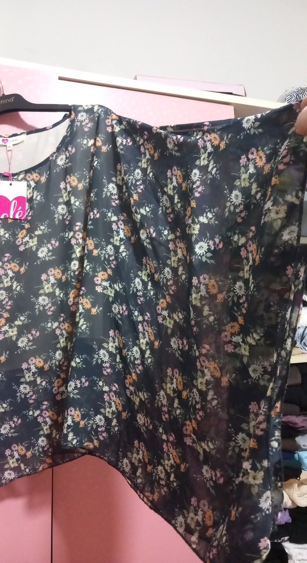 Yeşil Çiçekli Bohem Salaş Bluz - Görsel 2