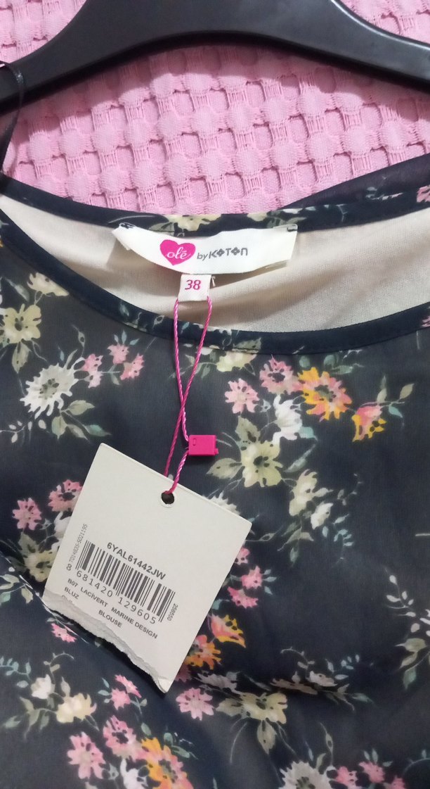 Yeşil Çiçekli Bohem Salaş Bluz - Görsel 3