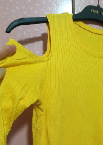 Sarı Uzun Kollu Kadın penye - Görsel 2